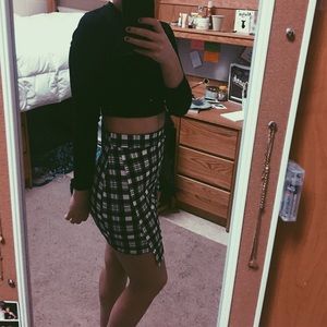 Plaid Bodycon Mini Skirt